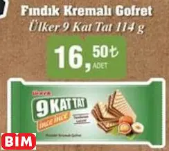ÜLKER 9 KAT TAT FINDIK KREMALI GOFRET